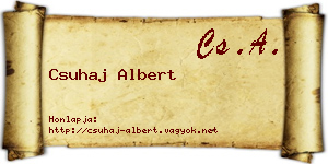 Csuhaj Albert névjegykártya