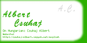 albert csuhaj business card